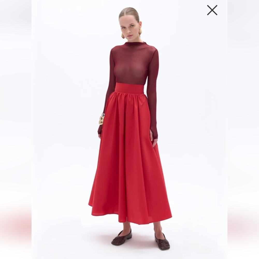 Chic Red Maxi Skirt